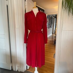True Vintage Cherry Red Belted Dress